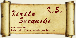Kirilo Sečanski vizit kartica